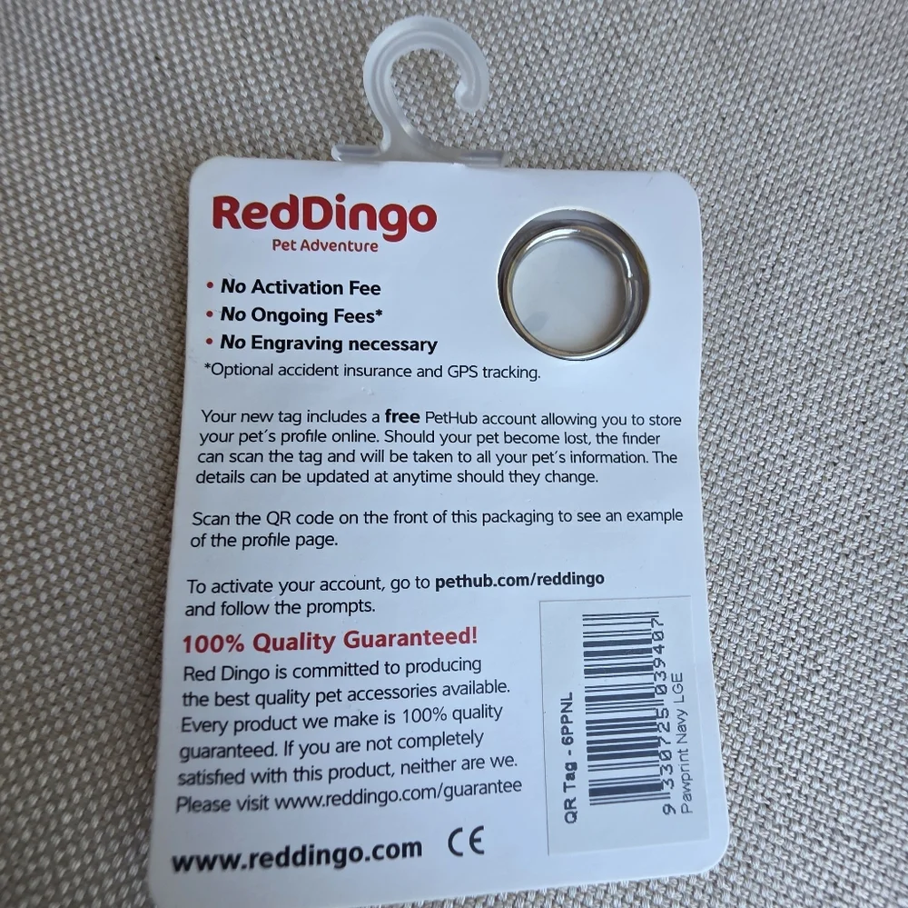 NWT Red Dingo Pet ID Tag With Online Profile